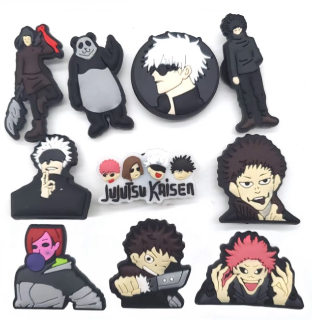 Anime Jujutsu Kaisen PVC Shoe Charms Cartoon Shoe Accessories Decorations Fit Clogs Buckle kids