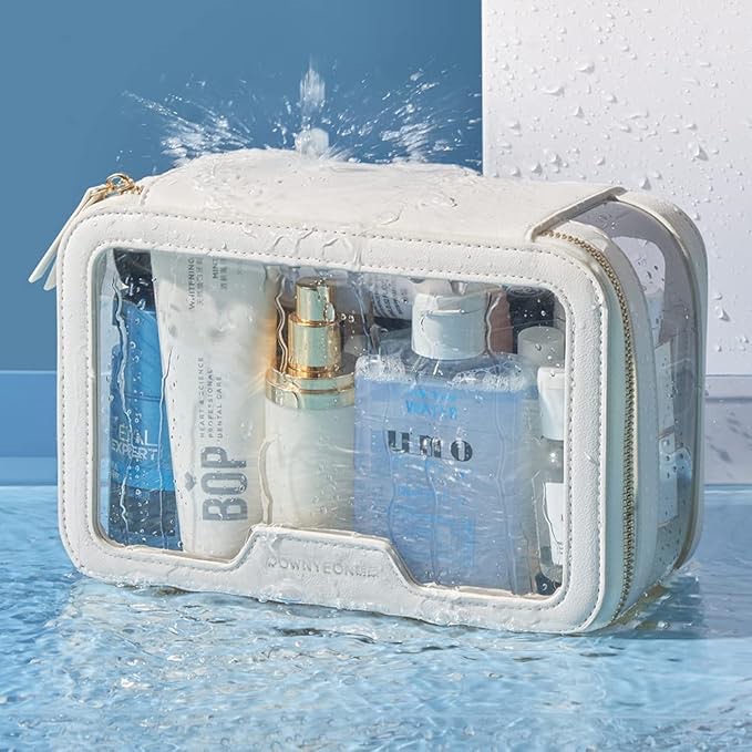 Rownyeon Clear Makeup Case Toiletry Bag Multipurpose Travel Makeup