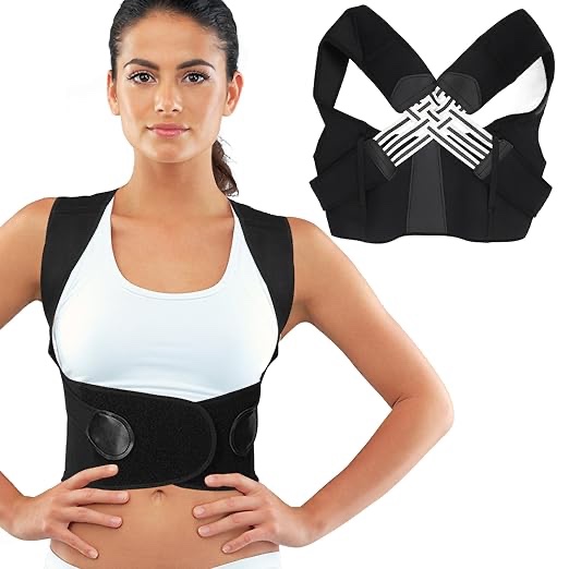Agatige Back Posture Correction Belt, Breathable Upper Back Brace Elastic Back Corrector Straightener Shoulder Posture Corrector for Men Women (XL)