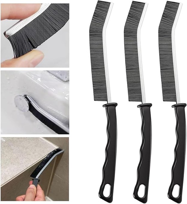 Hard Bristle Crevice Cleaning Brush, 3Pcs Crevice Cleaning Brush, Multifunctional Gap Cleaning Brush for Tiles,Grout and Dead Corners, Crevice Cleaning Brushes for Household use