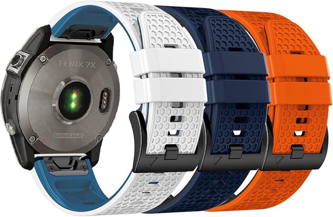 lappets 26mm Silicone Band Compatible with Fenix 7 Pro/Fenix 7X/Fenix 6X Pro/Fenix 6X/Fenix 5X Plus/Enduro 2,Campaigns Wristband