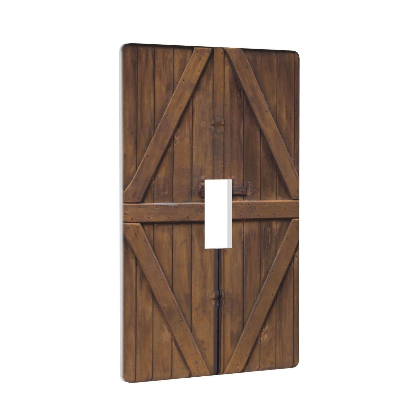 Farmhouse Rustic Wooden Light Switch Cover Plates Decorative Single Toggle Wall Plate, 1 Gang Lightswitch Cover