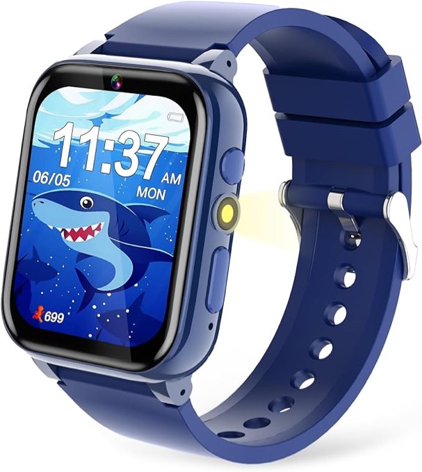 Fiechcco Kids Smart Watch Boys 4-6, Kids Watch Boys Gifts for Age 6-8 Birthday Christmas Stocking Stuffers for Kids Gifts for 3 5 7 6 8 Year Old Gift Ideas (Blue)