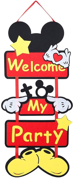 Welcome Door Sign, Welcome to My Party Door Banner for Kids Party Decoration