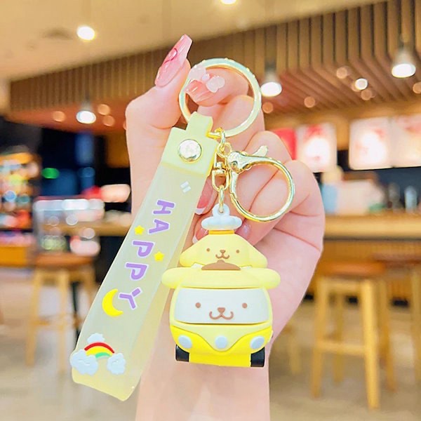 BIWONUI Anime Keychain with Lanyard -  Pompompurin Cute Accessories for Women and Girls, Cute Keychain for Birthday Gift,Using on Purse, Backpack, Car Decoration, Medium