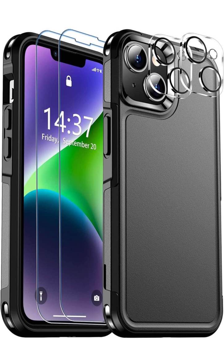 SPIDERCASE for iPhone iPhone 15 ProCase, [15 FT Military Grade Protection] Black