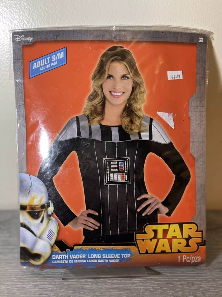 Star Wars Darth Vader Short Sleeve Shirt Women’s Adult Size L/xl Cape Halloween