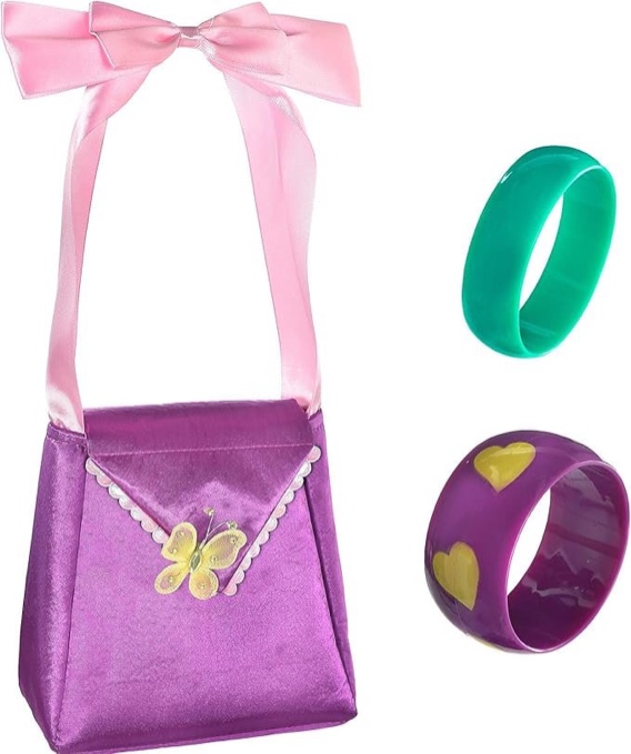 Fancy Nancy Halloween Costume Accessory Kit for Girls, Includes Purse, Bracelets and Shoe Clips
