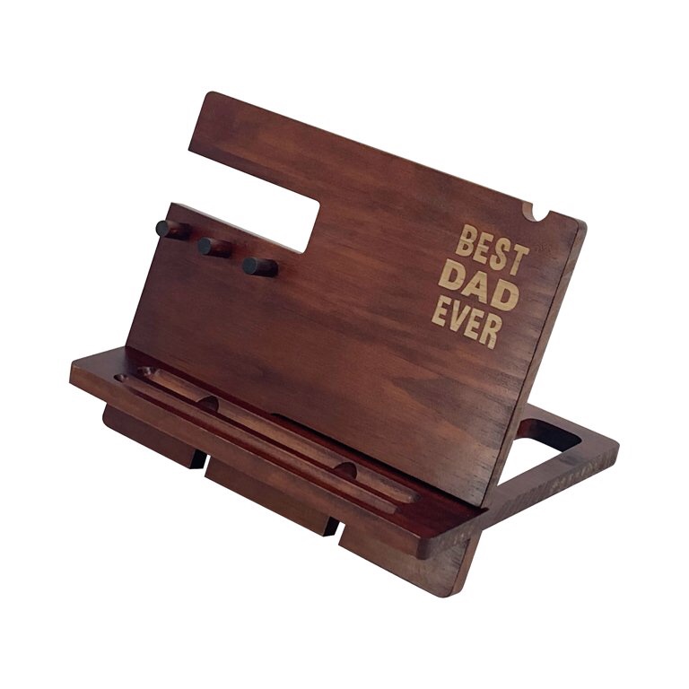 Father's Day Dad Desktop Phone Station with Wood Color by Way To Celebrate
