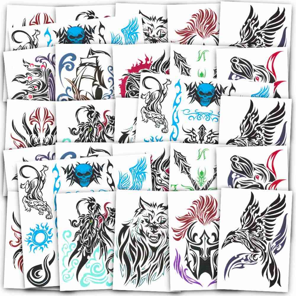 Savvi Halloween Tribal 50 Temporary Tattoos