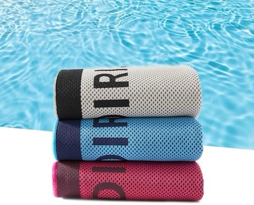 JIDIRIJI Gym Cooling Towels for Neck and Face for Men and Women Super Evaporative Breathable Mesh Quick Dry Workout Ice Towel,Use for Sports Running,Beach,Yoga,Gym Towels for Sweat 3 Pack