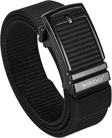 WONDAY Golf Belts for Men Ratchet Buckle Nylon Web Casual Adjustable Jeans Pants Belt Mens Tactical Ratcheting