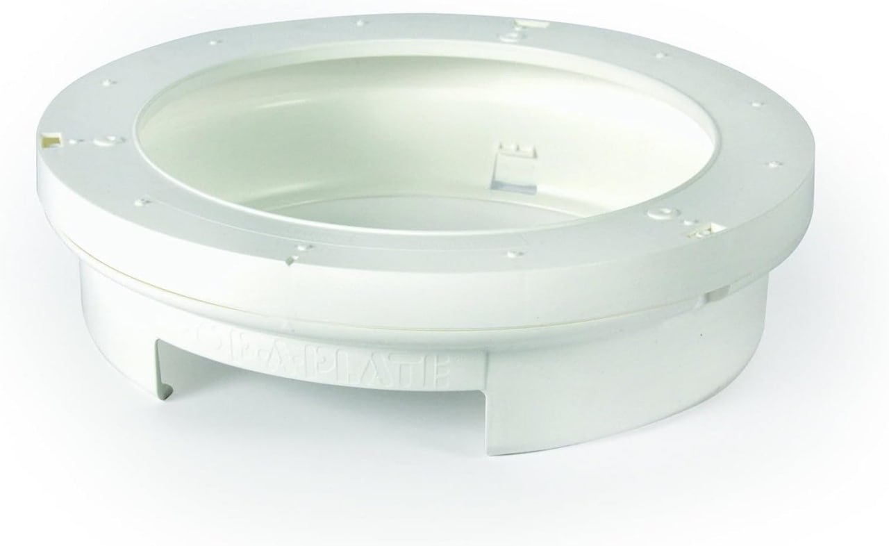 Camco 9-inch Pop-A-Plate Plastic Plate Dispenser | Ideal for Compact Spaces, RVs and Trailers | Mounts Under Cabinets or Shelves | White (57001)
