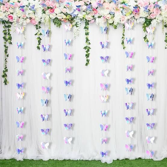 Butterfly Birthday Party Decorations/Butterfly Hanging Garland 3D Butterfly Laser Paper Party Streamers Butterfly Party/Butterfly Baby Shower