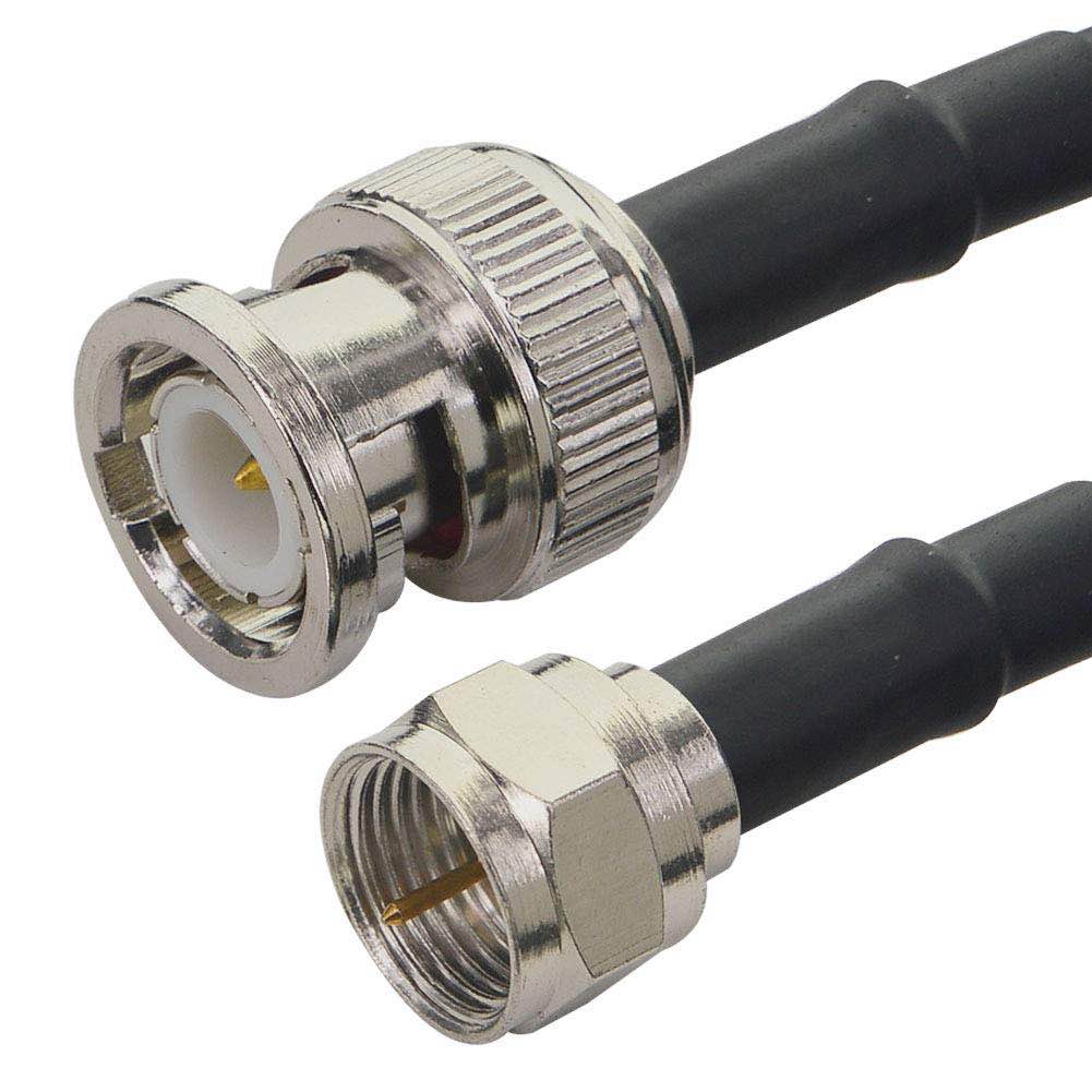 ONELINKMORE RF Wireless Router Cable — 0.5FT BNC Male to F Male Pigtail Cable — Low Loss RG58 50 Ohm BNC Extension Security Wire Cord for Antenna Scanners, Video Camera, CCTV Systems, Oscilloscope