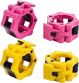 ZSXGZL 1 Pair Barbell Clips Olympic Barbell Clamps Dumbbell Buckle 1"& 2" Weight Lifting Bar Clamp for Gym Fitness Exercise Body Building