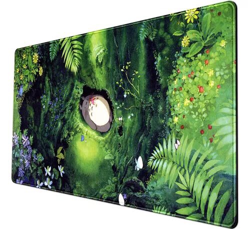 Kawaii Desk Pad Anime Cat Green Plant Gaming XL Mouse Pad Big Cute Extended Mouse Pad Gaming, Pc Laptop Office Keyboard Mouse Pads Large 31.5x15.7 in