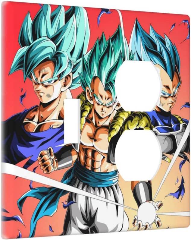 Anime Light Switch Cover Decorative Cool Wall Plate Cover Switch Plate and Outlet Cover Home Accessories for Men Teen Boy Standard Size - Toggle/Outlet