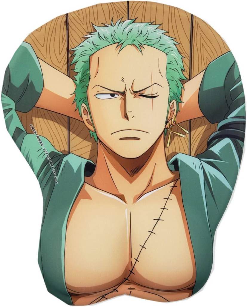 ONE Piece Roronoa Zoro Mouse Pads with Silicone Gel Wrist Rest 3D Anime Gaming Mousepads 2Way Skin (MP1000)