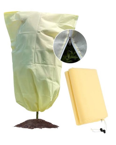 Plant Covers Freeze Protection - Winter Frost Blankets for Outdoor Plants - Reusable Drawstring Tree Jacket Frost Cloth - Shield Your Garden from Cold, Pests, and Frost ((31.4”W x 39.3”H))