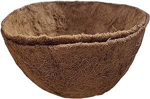 14in Coco Liner for planters, 2PCS Round Replacement Plant Basket Liners Natural Coco Fiber Liner for Hanging Basket for Hanging Basket and Flower Pot