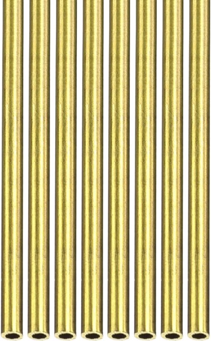 DTGN 1.6mm x 0.25mm x 300mm(ODxWall TxL) Brass Tube - 8Pack - Good for Machinery Equipment DIY Decorative Frame - Round Metal Tubing