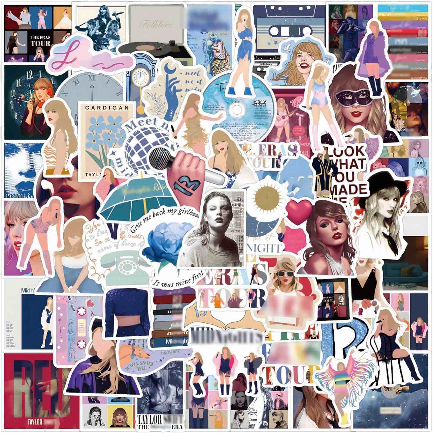 100Pcs Taylor Stickers All Albums, Waterproof Vinyl Stickers, Taylor Gifts for Women, Taylor Merchandise for Teens, Fans, Party Favors, Birthday Decoration, Country Music Stickers Laptop