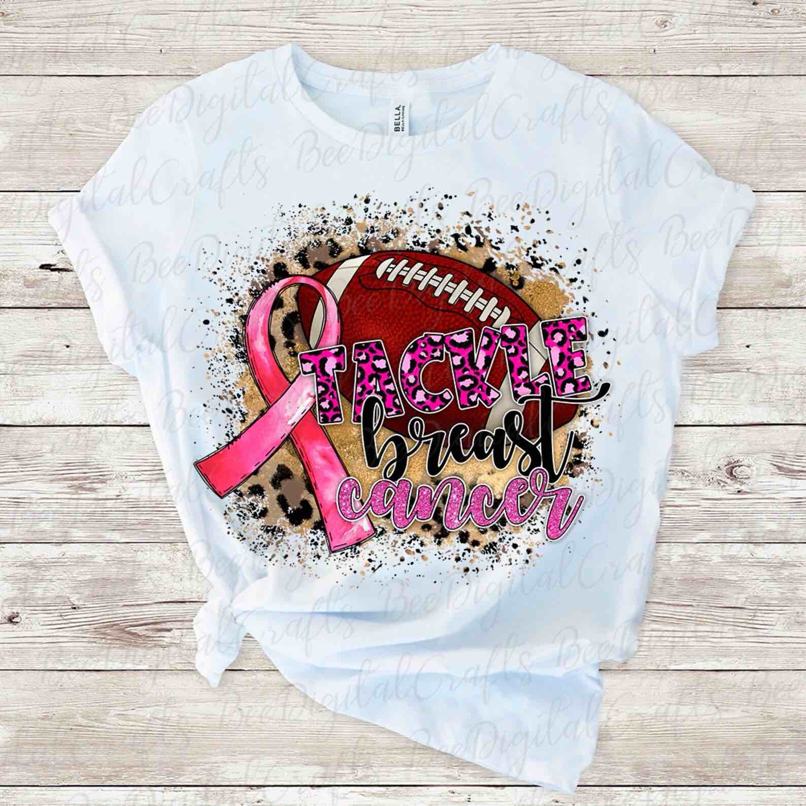 (Size 2XL) Tackle Breast Cancer Football Breast Cancer Awareness Gifts T-Shirt Pink Ribbon T Shirt for Women Lady