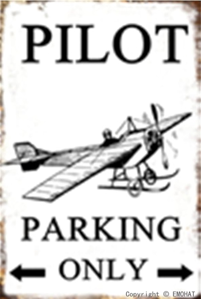 EMOHAT Metal Tin Signs Pilot Parking Only Retro Signs Vintage Aluminum Tin Sign For Home Garden Cafe Bar Tin Sign Decorative Sign 8x12 Inches