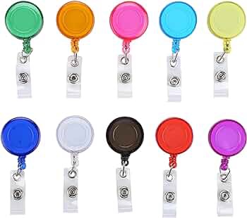 Aketek Lot 50 ID Badge Holder Reel Retractable Key Clip Wholesale Price 10 Colors