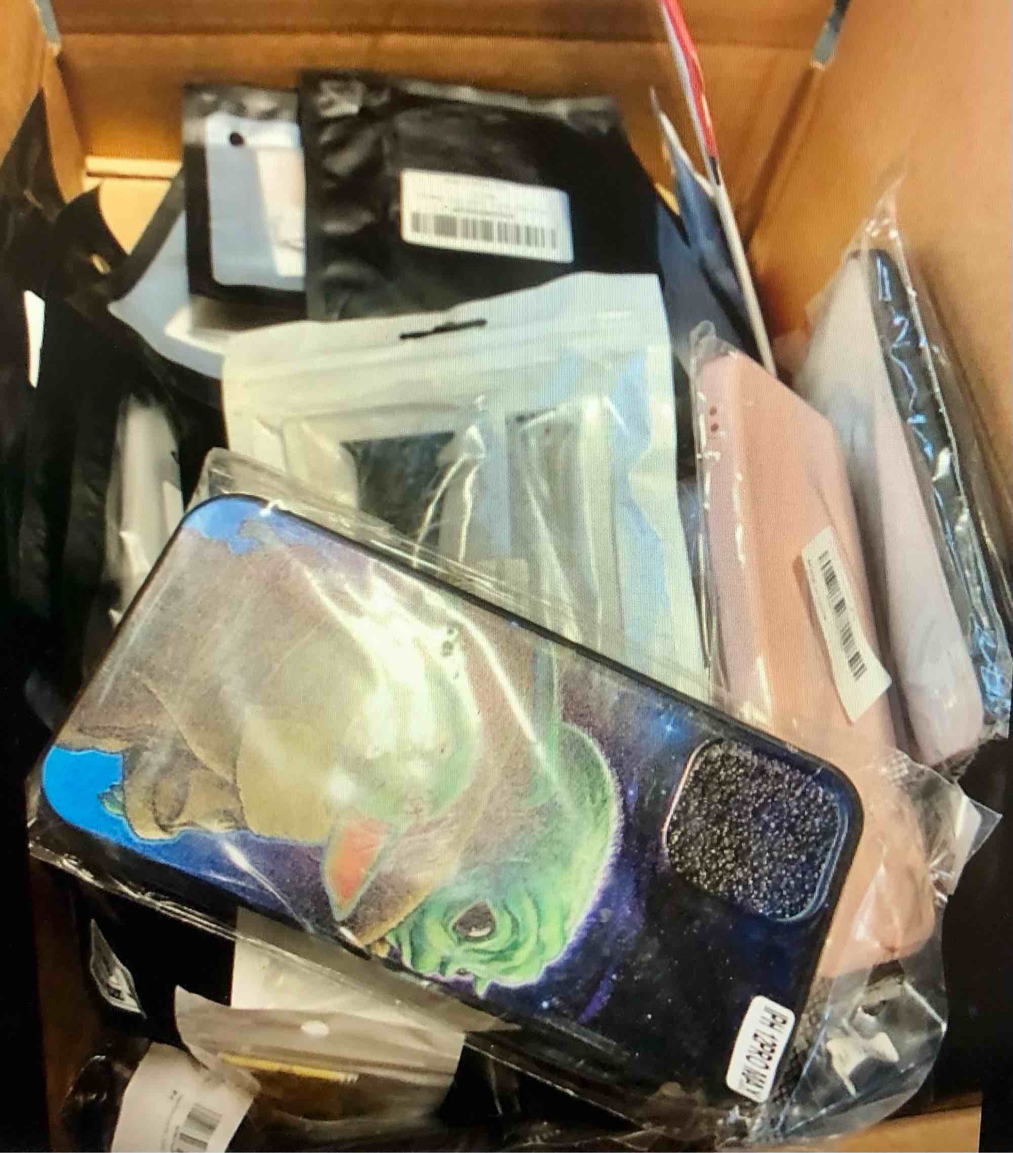 Mystery box of cell phone accessories