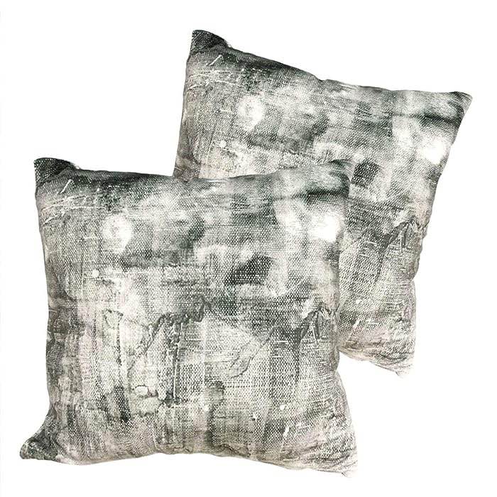 generetic Drweeam Set of 2 Fuzzy Dark Green Throw Pillow Covers — Abstract Soft Decor Cushion Shams — 18x18 Inches for Couch, Bedroom, Living Room