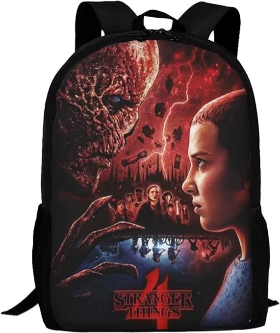 RAVIR Stranger Things Backpack — Stranger Things Movie Laptop Bag — Lightweight, Durable Backpack, Casual Travel Backpack - Stranger Things Merch Fan Gift