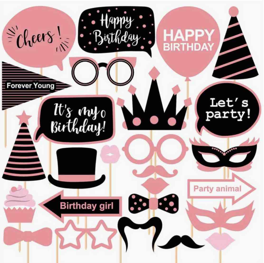 Birthday Party Photo Booth Props