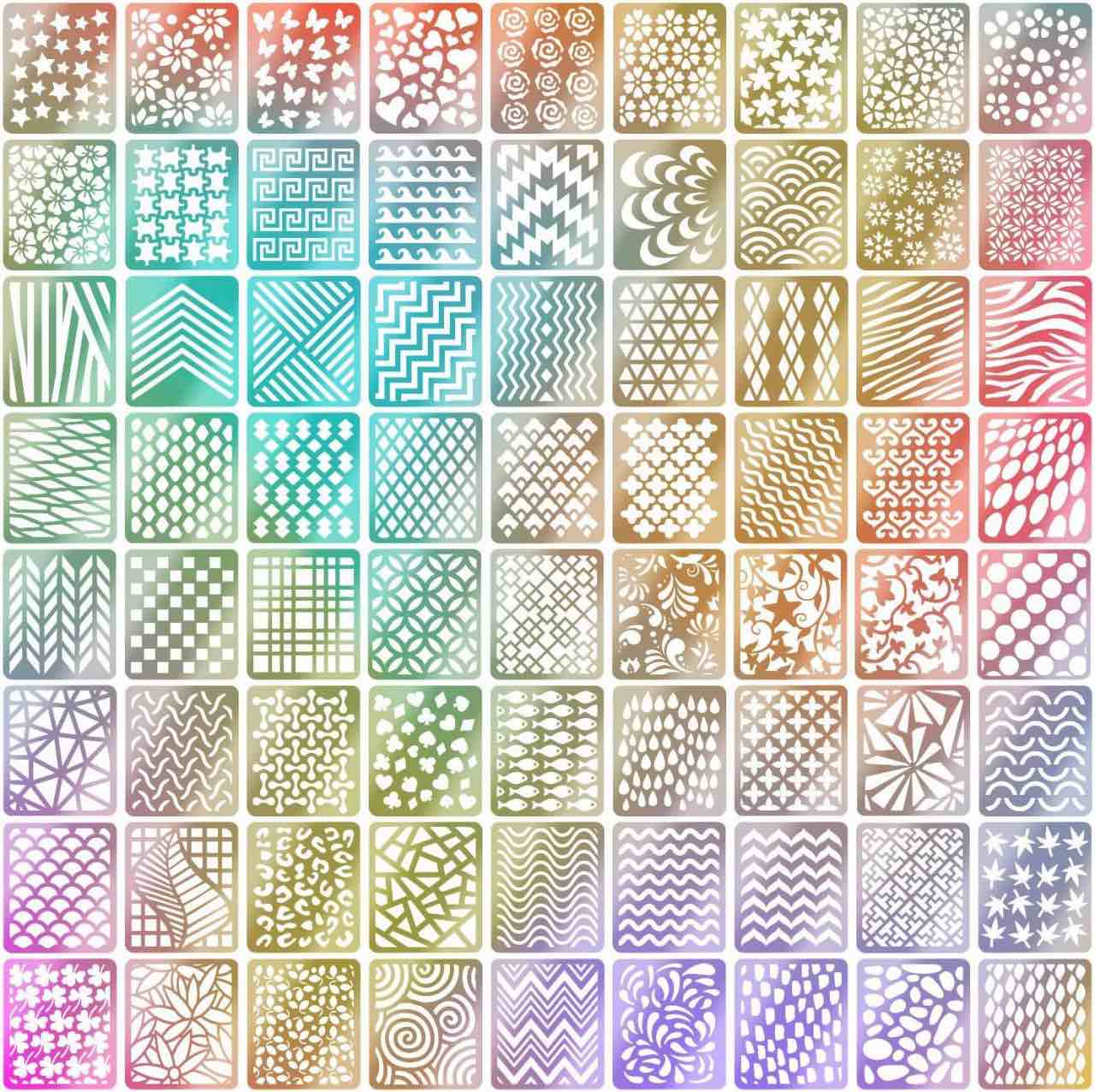 Mudder 72 Designs 144 Pieces Nail Vinyls Stencils Nails Stickers Set, 24 Sheets Cute Easy Nail Art.