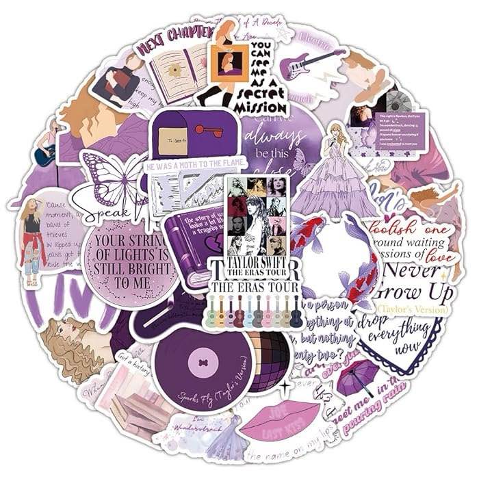 50PCS Taylor Music-Speak Now Stickers, Swift Album Stickers for Adult, Waterproof Vinyl Sticker for Water Bottles, Laptops (Taylor Music-B)