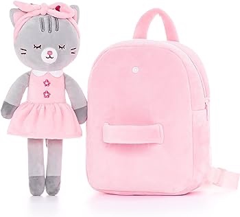 Lazada Stuffed Cat with Hair Band Baby Doll and Backpack
