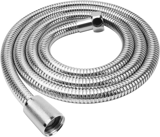 YEAUPE Shower Hose 1.5 m (59 Inches), Stainless Steel Shower Hose 150 cm Standard G1/2 Inch All Copper Connections, Flexible & Kink Resistant, Drinking Water Tested & Pressure Tested, Premium