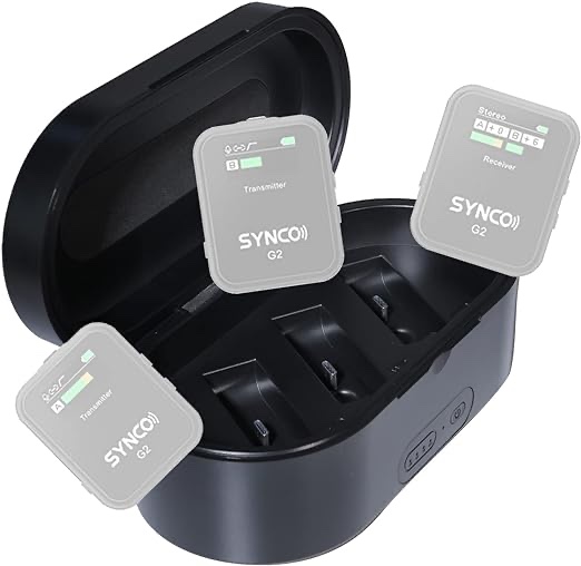 GDV Wireless Charging Case Compatible for SYNCO Microphones Wireless G1 & SYNCO Microphones Wireless G2 Charging Box