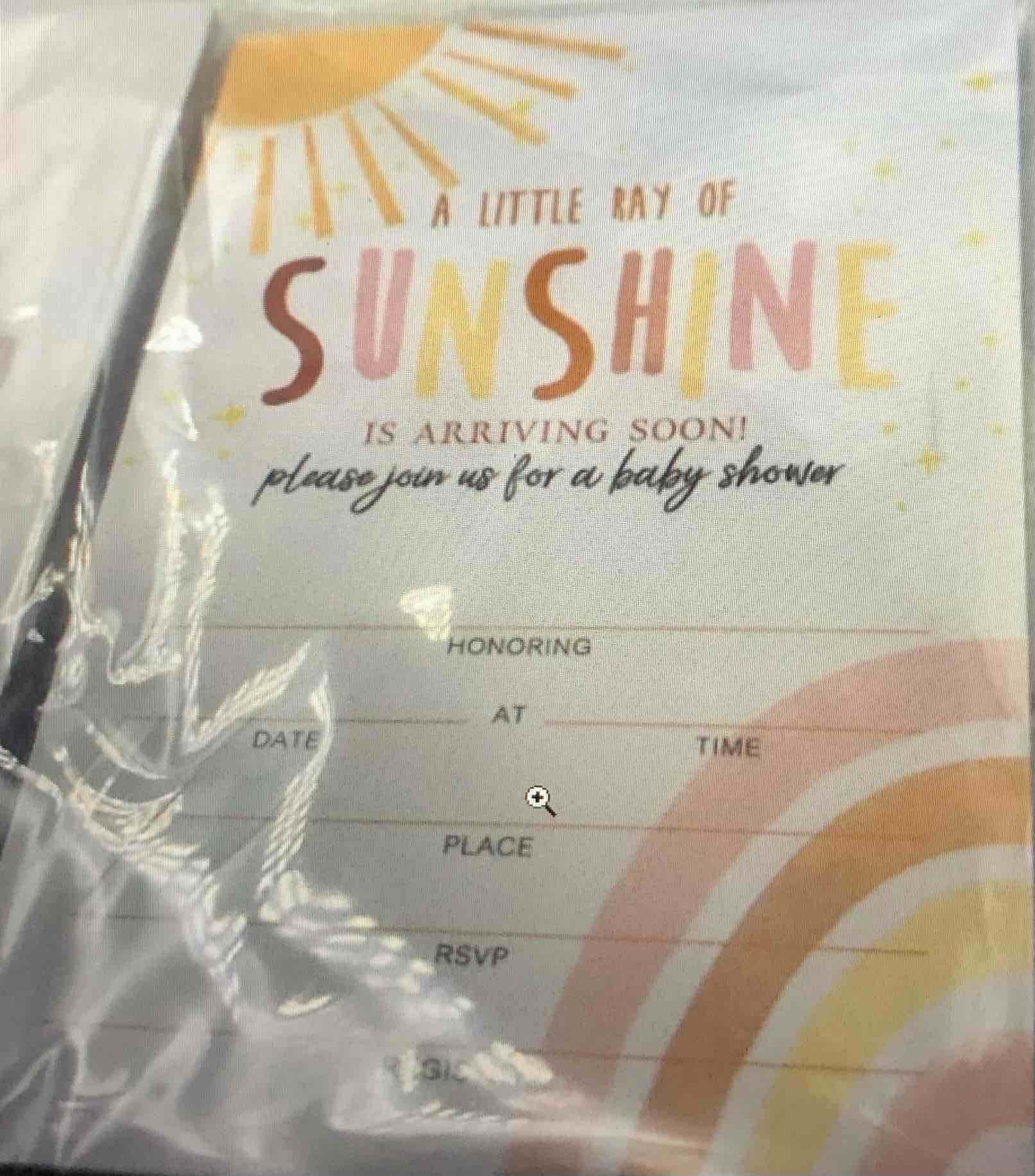 Baby Shower Invitations with Envelopes(Set of 25), Sunshine & Boho Rainbow Theme, Double-sided Fill in Style Invite Cards for Gender Reveal, Baby Announcement Party Decorations & Supplies - B01