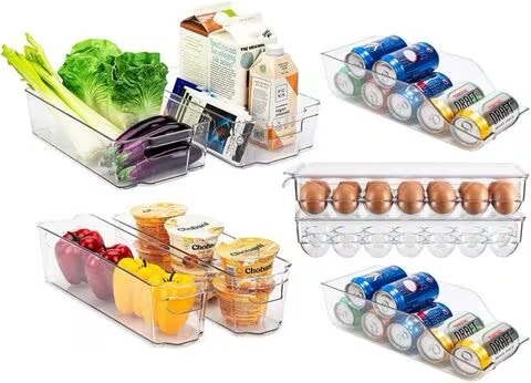 Set of 8 Stackable Food Organizers, BPA-Free Food Storage Container (Content May Vary)