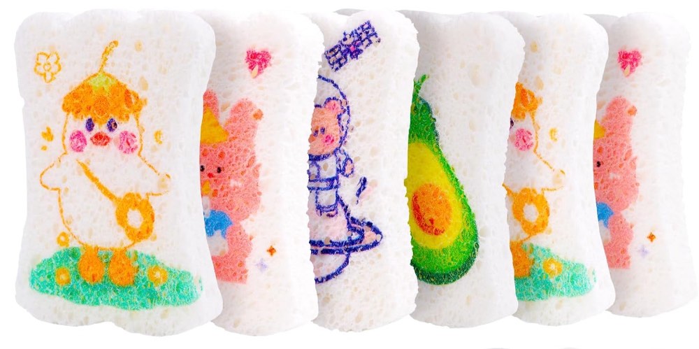 Kitchen Sponges Non-Scratch Dish Sponge Multipurpose Dish Scrubber Natural Compressed Sponges Cleaning Supplies for Kitchen Bathroom Car 