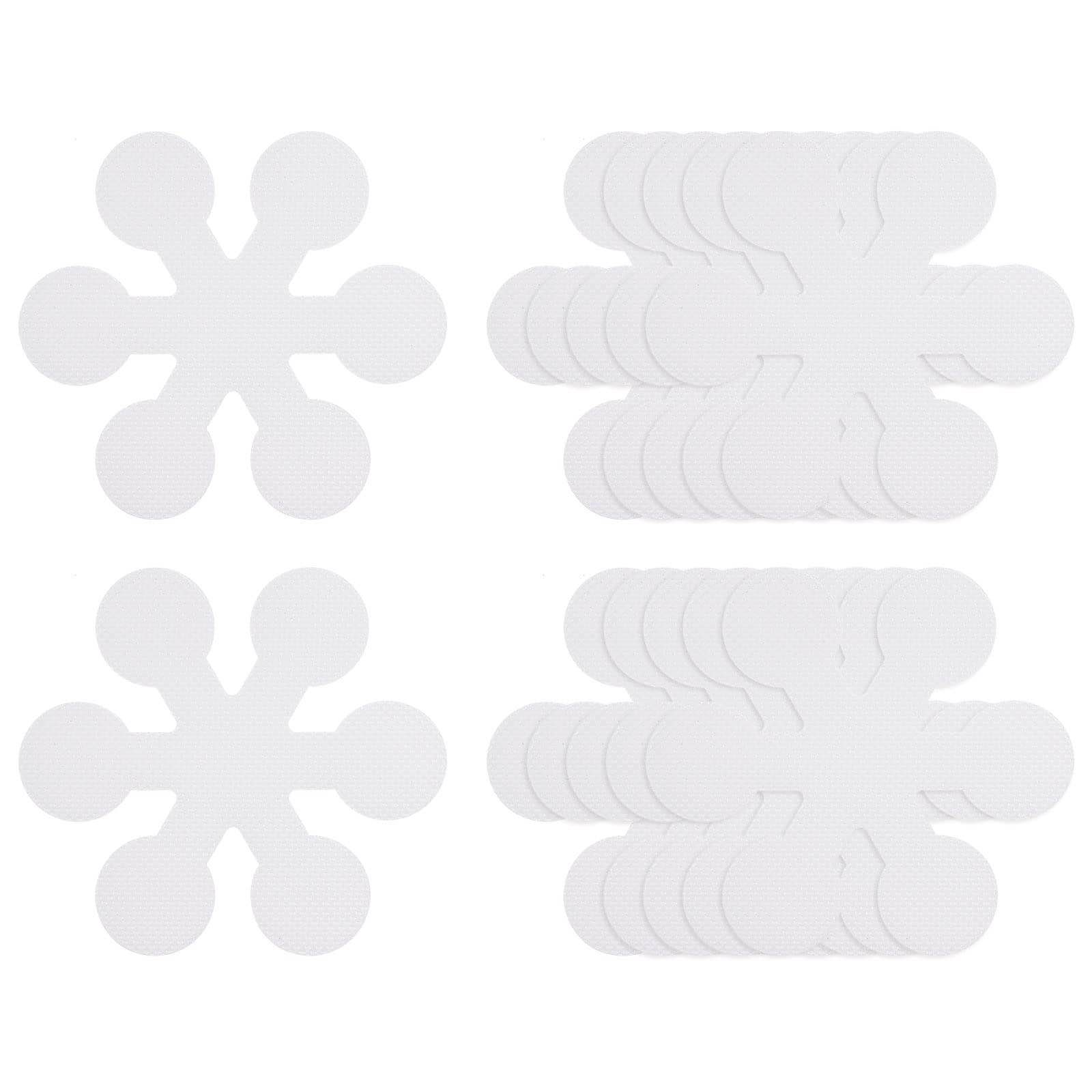 HARFINGTON 12pcs Non Slip Bathtub Stickers Bath Shower Floor 3.94" Anti-Slip Sticker Tape Snowflake Style Decals for Bathroom Kitchen Bathtub Treads Stairs, White