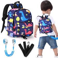 Accmor Toddler Harness Backpack Leash, Cute Baby Dinosaur Backpacks with Anti Lost Wrist Link, Adorable Mini Child Harness Leash for Walking, Keep Kids Close Back Pack Rope Tether Rein for Boys Girls