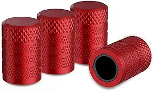 Tire Valve Stem Caps, Red, 4 pcs/Pack