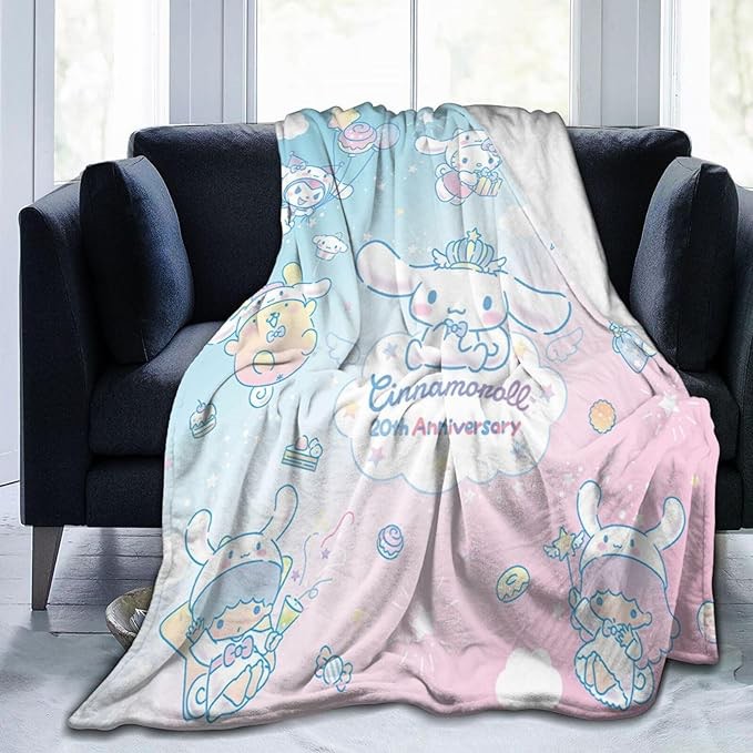 Cute Blanket Ultra Soft Flannel Throw Kawaii Bedding Decor Blankets Towel Blanket for Bedding Couch Sofa Travelling Camping All Season Blankets Cartoon Gift 50"x40"