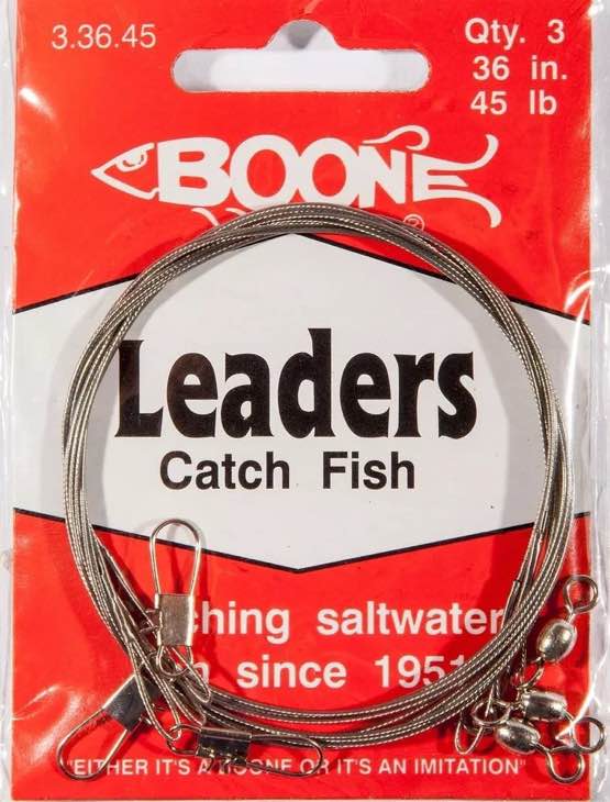 Boone Bright SS 36-Inch Leader (Pack of 3), 45-Pound Grey