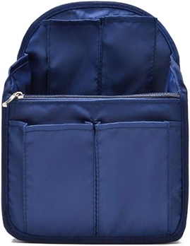 HOYOFO Mini Backpack Organizer Insert Small Bag Divider for Rucksack Purse Lightweight Nylon Shoulder Bag Organizer Insert, Navy Blue