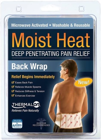 Thermalon Microwave Activated Moist Heat Therapy Wrap for Back, Hip and Shoulders. 7" x 12" with ties