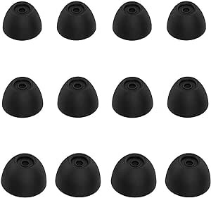 BLUEWALL Eartips Earbud Tips EarGel for Echo Buds Wireless Earbuds, Fit in Charging Case Earbud Tips Ear Gels Ear Cushion for EchoBuds Headphones, 6 Pairs, S/M/L Size, Echo Bud, Black